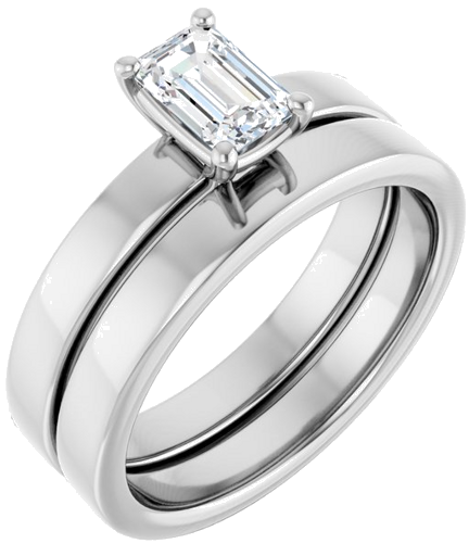 Sužadėtuvių Žiedas „Solitaire“ 14k white gold Emerald 6mm x 4mm (6)
