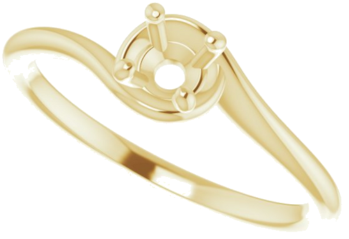 Sužadėtuvių Žiedas „Solitaire“ 585 Geltonojo Aukso Round 4.1mm (5)