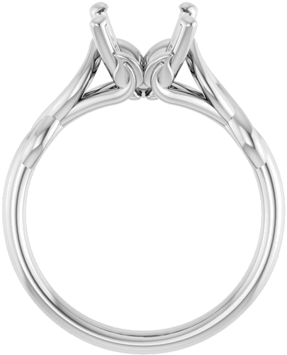 Sužadėtuvių Žiedas „Solitaire Sculptural“ 14k white gold Oval 10mm x 8mm (2)