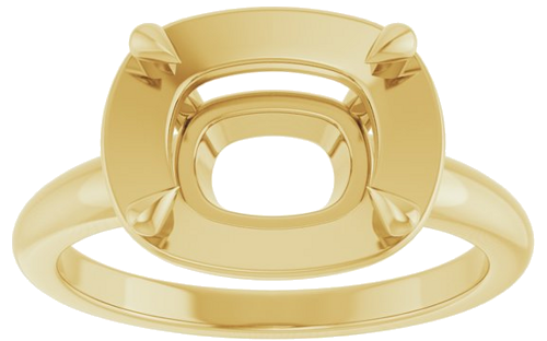 Sužadėtuvių Žiedas „Claw-Prong Solitaire Bezel-Style“ 14k yellow gold Elongated Cushion 10mm x 8mm (3)