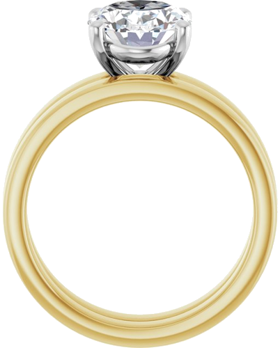Sužadėtuvių Žiedas „Solitaire“ 14k yellow/white gold Oval 10mm x 8mm (7)