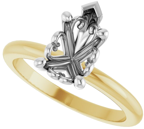 Sužadėtuvių Žiedas „Solitaire“ 14k yellow/white gold Pear 10mm x 6mm (5)