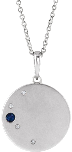 Sterling Silver 1-Stone .02 CTW Natural Diamond Semi-Set Family Circle 16-18  Necklace (1)