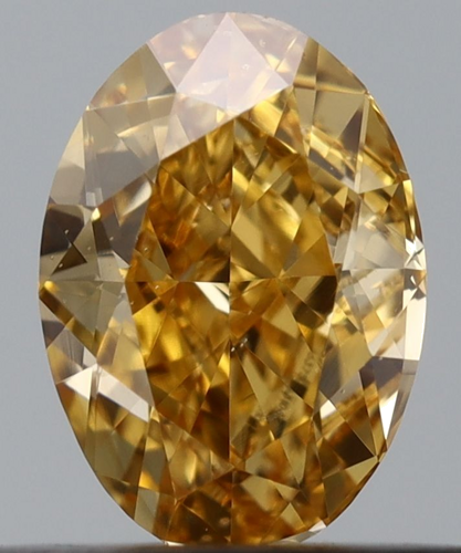 0.39 carat Fancy Vivid Yellow-SI1 Natūralus Oval Deimantas (1)