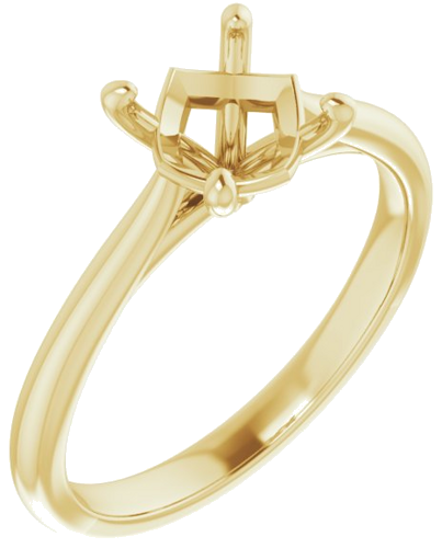 14K Yellow 7 mm Round Solitaire Engagement Ring Mounting (1)