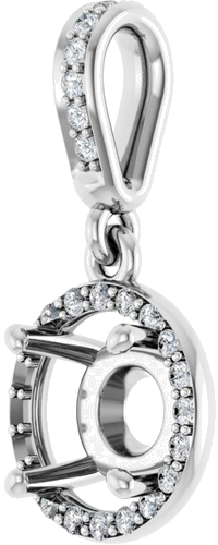 Pakabukas „Accented Halo-Style“ 14k white gold Round 6.5mm (2)