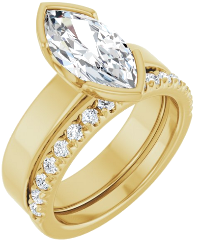 Sužadėtuvių Žiedas „Half-Bezel Solitaire“ 14k yellow gold Marquise 13mm x 6.5mm (6)
