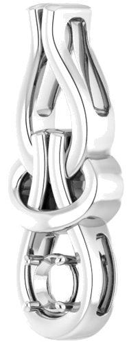 Pakabukas „Freeform“ 585 Baltojo Aukso Round 4.1mm (2)