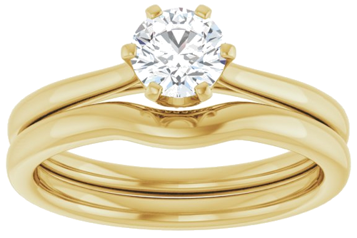 14K Yellow 5.2 mm Round Engagement Ring Mounting (5)