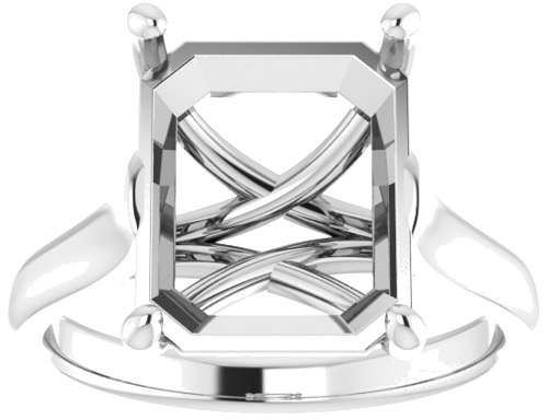 Sužadėtuvių Žiedas „Solitaire“ 585 Baltojo Aukso Emerald 12mm x 10mm (3)