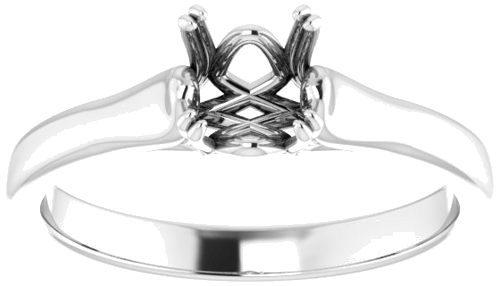 Sužadėtuvių Žiedas „Solitaire“ 14k white gold Round 6mm (3)