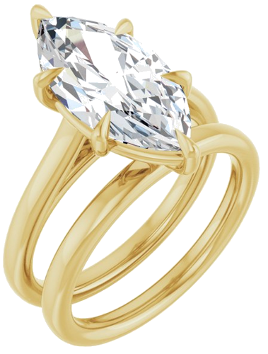 Sužadėtuvių Žiedas „Claw-Pong“ 14k yellow gold Marquise 16mm x 8mm (6)