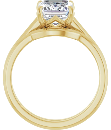 Sužadėtuvių Žiedas „Solitaire“ 585 Geltonojo Aukso Emerald 9mm x 7mm (7)