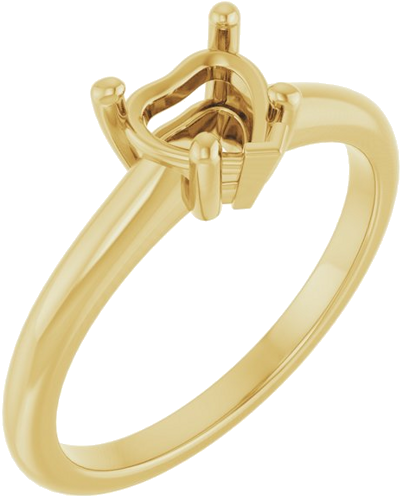 Sužadėtuvių Žiedas „V-End Prong“ 14k yellow gold Heart 6mm (1)