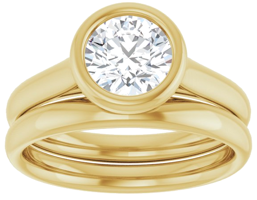 Sužadėtuvių Žiedas „Bezel-Set Solitaire“ 10k yellow gold Round 6.5mm (8)