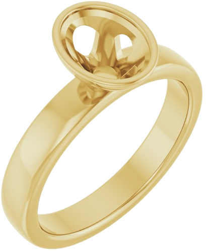 Sužadėtuvių Žiedas „Bezel-Set Solitaire“ 14k yellow gold Oval 8mm x 6mm (1)
