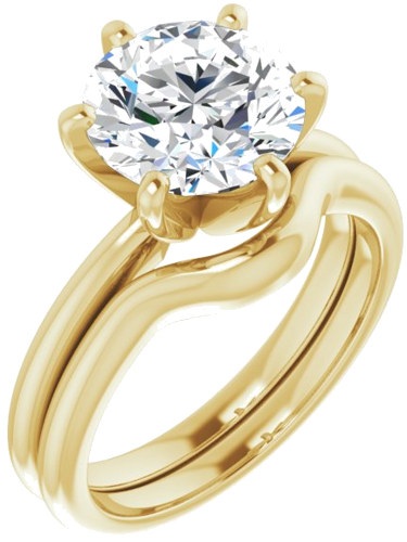 14K Yellow  9 mm Round Solitaire Engagement Ring Mounting (6)