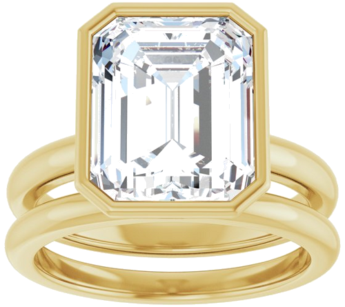 Sužadėtuvių Žiedas „Bezel-Set Solitaire“ 14k yellow gold Emerald 11mm x 9mm (8)