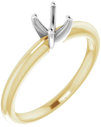 14K Yellow   Platinum 4.8 mm Round Solitaire Engagement Ring Mounting (1)