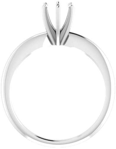 Sužadėtuvių Žiedas „Solitaire“ 585 Baltojo Aukso Round 5mm x 5.3mm (2)