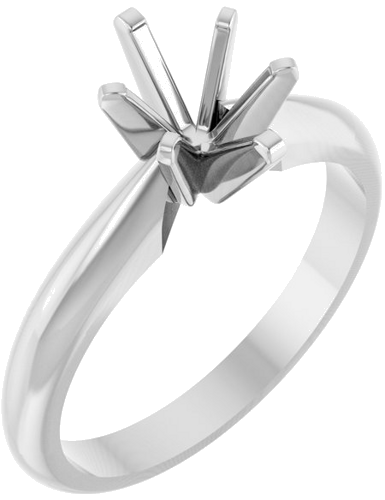 Sužadėtuvių Žiedas „Solitaire“ 14k white gold Oval 7.5mm x 5.5mm (1)