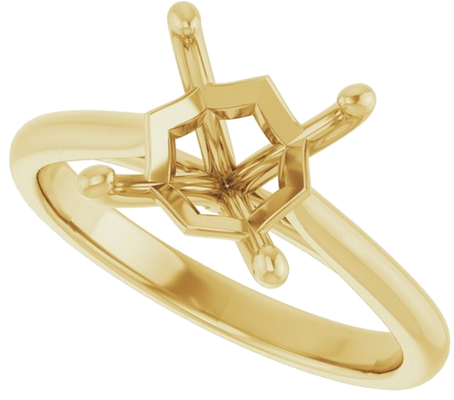 Sužadėtuvių Žiedas „Solitaire“ 14k yellow gold Square 7mm (5)