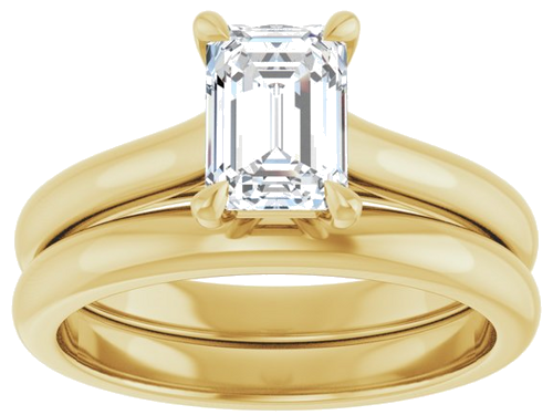 Sužadėtuvių Žiedas „Claw-Prong“ 14k yellow gold Emerald 7mm x 5mm (8)