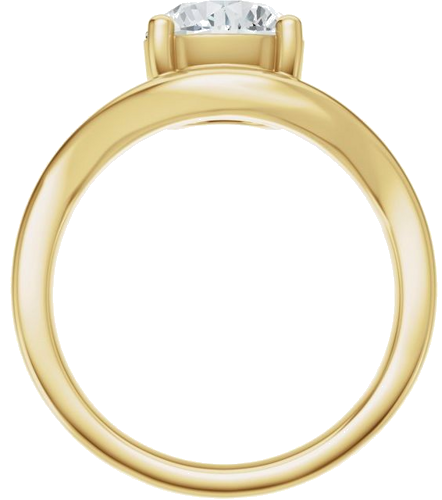 Sužadėtuvių Žiedas „Solitaire Asymmetric“ 14k yellow gold Round 8mm (2)