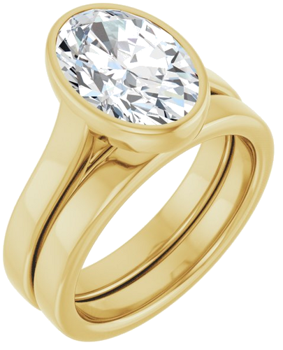 Sužadėtuvių Žiedas „Bezel-Set Solitaire“ 14k yellow gold Oval 11.5mm x 8mm (6)