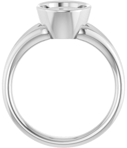 Sužadėtuvių Žiedas „Bezel-Set Solitaire“ 14k white gold Oval 10mm x 8mm (2)
