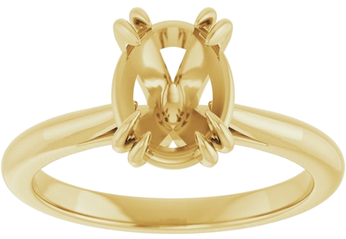 Sužadėtuvių Žiedas „Double Claw-Prong Solitaire“ 14k yellow gold Oval 9mm x 7mm (3)