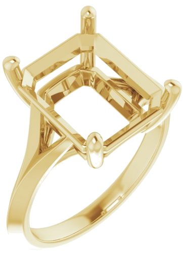 Sužadėtuvių Žiedas „Solitaire Split Shank“ 14k yellow gold Emerald 12mm x 10mm (1)