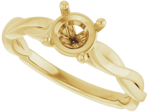 Sužadėtuvių Žiedas „Infinity-Inspired“ 14k yellow gold Round 6mm (5)