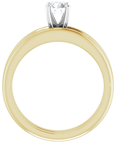 Sužadėtuvių Žiedas „Solitaire“ 585 Geltonojo Aukso Ir 950 Platinos Round 4.8mm (7)