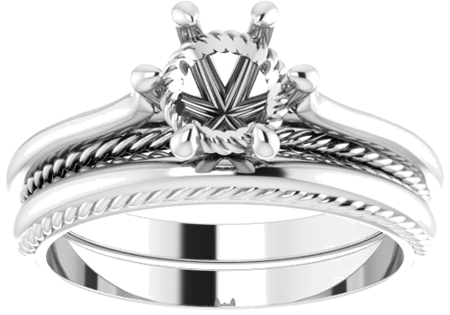 Sužadėtuvių Žiedas „Solitaire“ 585 Baltojo Aukso Round 6.5mm (8)