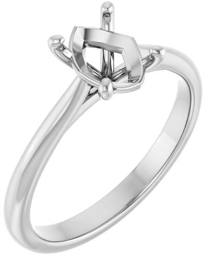 Sužadėtuvių Žiedas „Solitaire“ 585 Baltojo Aukso Oval 8mm x 6mm (1)