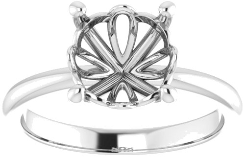 Sužadėtuvių Žiedas 14k white gold Round 8.8mm (3)