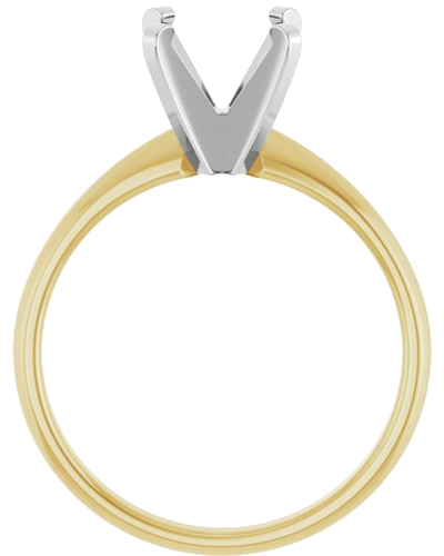 14K Yellow White 7.8-8.6 mm Round Solitaire Engagement Ring Mounting (2)