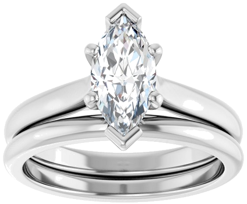 Sužadėtuvių Žiedas 14k white gold Marquise 10mm x 5mm (8)