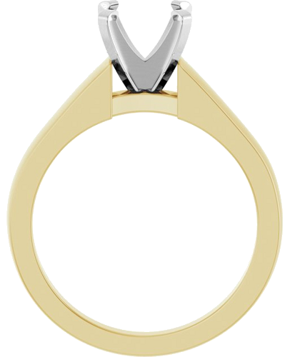 14K Yellow White 7.4 mm Round Solitaire Engagement Ring Mounting (2)