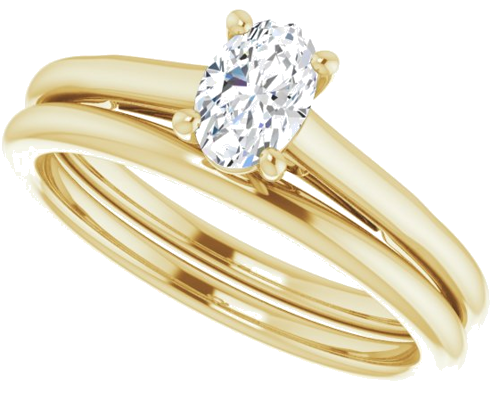 14K Yellow  6x4 mm Oval Solitaire Engagement Ring Mounting (10)