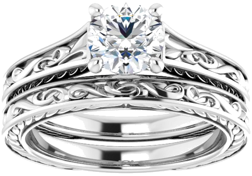 Sterling Silver  6 mm Round Solitaire Engagement Ring Mounting (8)