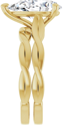 Sužadėtuvių Žiedas „Infinity-Inspired“ 14k yellow gold Pear 12mm x 8mm (9)