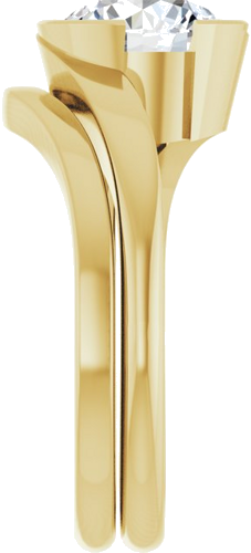 Sužadėtuvių Žiedas „Half-Bezel Solitaire“ 14k yellow gold Round 8mm (9)