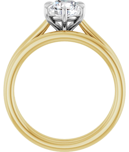 Sužadėtuvių Žiedas „Claw-Pong“ 14k yellow/white gold Round 6.5mm (7)