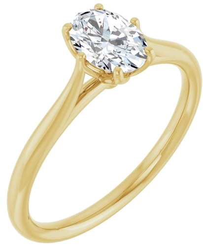 14K Yellow 7x5 mm Oval Engagement Ring Mounting (6)