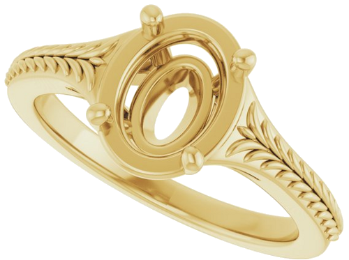 Sužadėtuvių Žiedas „Solitaire“ 14k yellow gold Oval 8mm x 6mm (5)