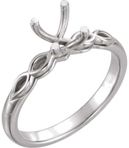 Sužadėtuvių Žiedas „Solitaire Sculptural“ 14k white gold Round 7.4mm (1)