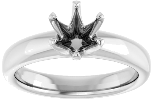 Sužadėtuvių Žiedas „Solitaire“ 585 Baltojo Aukso Round 6.5mm (3)