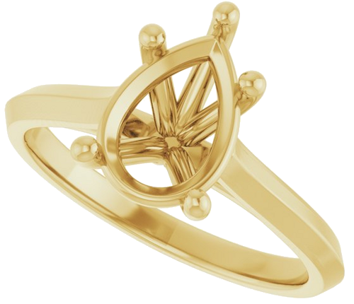 14K Yellow 10x7 mm Pear Solitaire Engagement Ring Mounting (5)